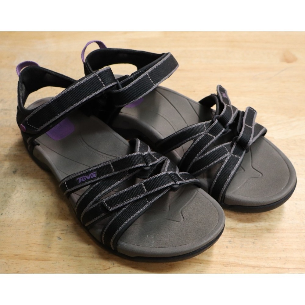 Teva Tirra Sandals Womens 9 Black Purple Sport Strappy Hiking Water Walking 4266